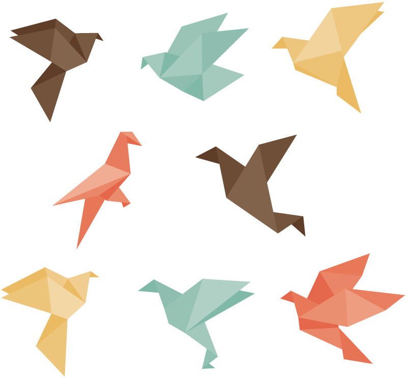 折り紙風の鳥のデザインのイラスト Bizocean ビズオーシャン 折り紙風の鳥のデザインのイラスト Bizocean ビズオーシャン