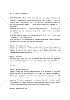 【和・英対訳】供給契約書(金型)(4a022)／MOLDS SUPPLY AGREEMENT