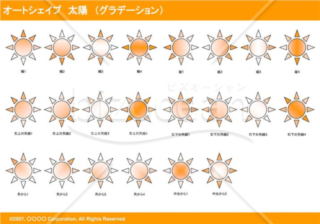 オートシェイプ　太陽　（グラデーション）（オレンジ）