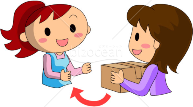 荷物を渡す～女性