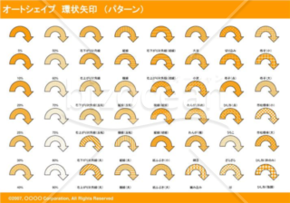 オートシェイプ　環状矢印　（パターン）　（オレンジ）