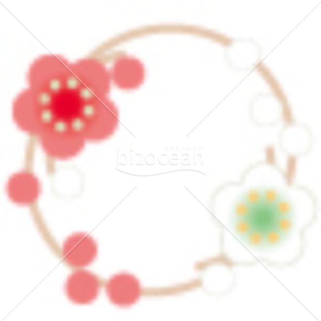 紅白の梅のイラスト