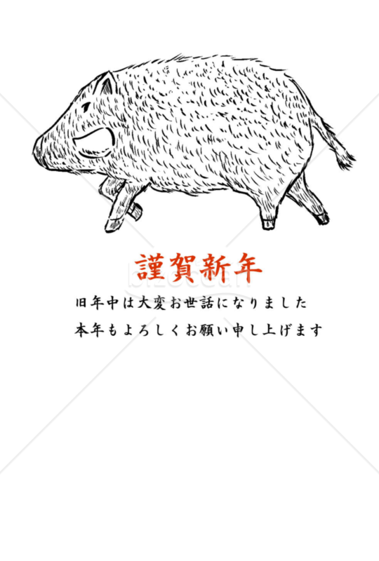 亥年の年賀状２０１9（NO.2068）