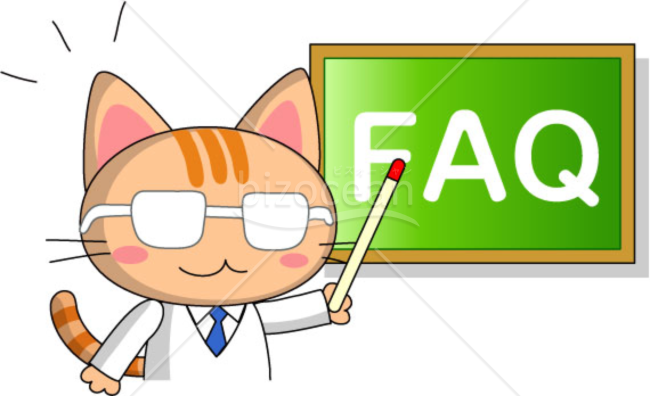 FAQを解説する猫のイラスト
