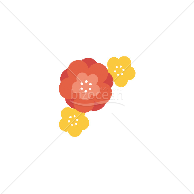 【2026年】「イラスト」温かい手描き風の梅の花