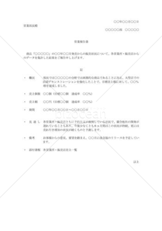 営業報告