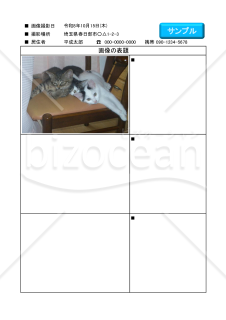 エクセル写真台帳 マクロなし（3枚）