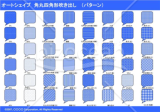 オートシェイプ　角丸四角形吹き出し　（パターン）(ブルー)