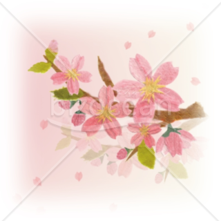 切り絵のような温かみのある桜のイラスト