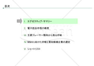 業界調査報告レポート（電子部品、液晶業界）の一例