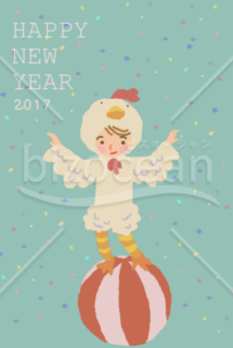 2017玉乗りをするニワトリの子