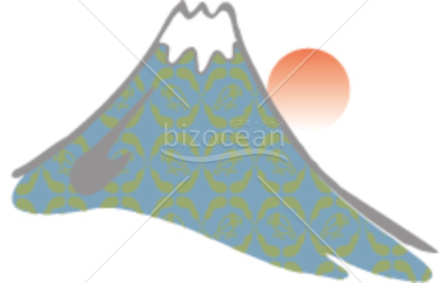 富士山と日の出のイラスト