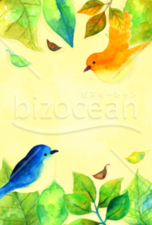 水彩の小鳥メッセージカード
