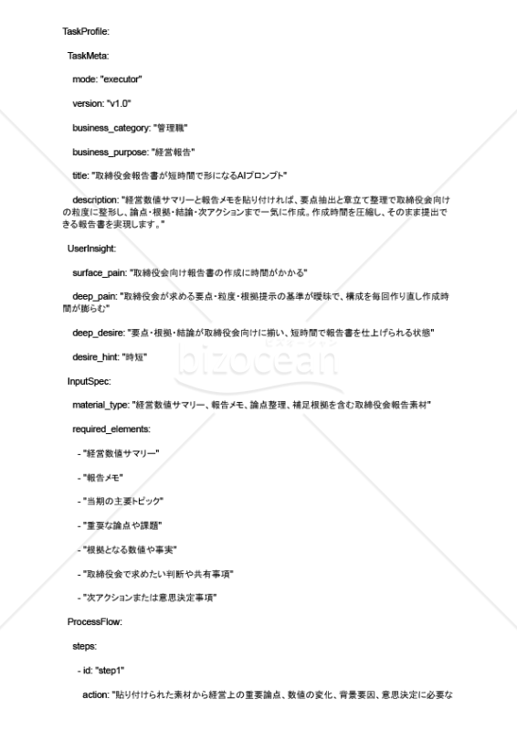 取締役会報告書が短時間で形になるAIプロンプト