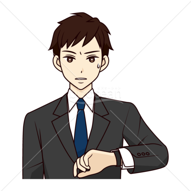 焦る男性のイラスト