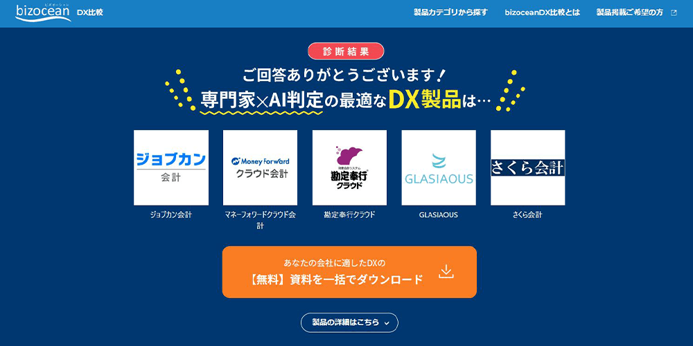 おすすめ診断 結果画面