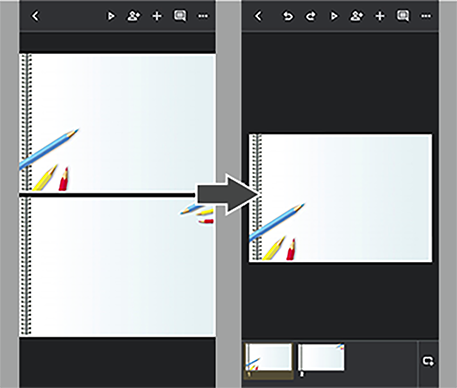 Googleドライブ内に書式のコピーが作成されました。スライドをタップして「スライドの編集」を選択すると編集モードに切り替わり、自由に編集が可能です。