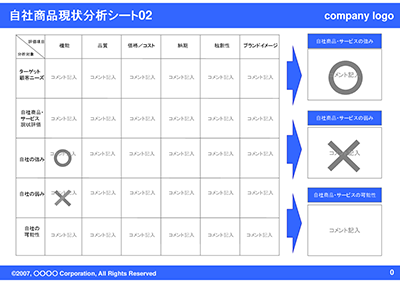 自社商品現状分析シート02(Blue)